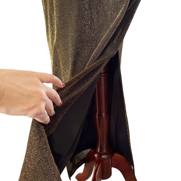 Y2K Vintage 90s Slip Dress S M 4 6 Gold Shimmer Prom Formal RAG whimsygoth 1092 - Picture 6 of 15